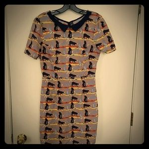 Vintage collared cat lady dress